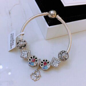 Pandora Women's Snake Bone Beaded Bracelet Sterling Silver